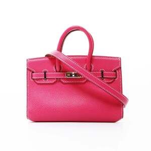 Hermès HERMES □O stamp, 2011 Tiny Birkin Epson mini shoulder bag, pink, WS26572